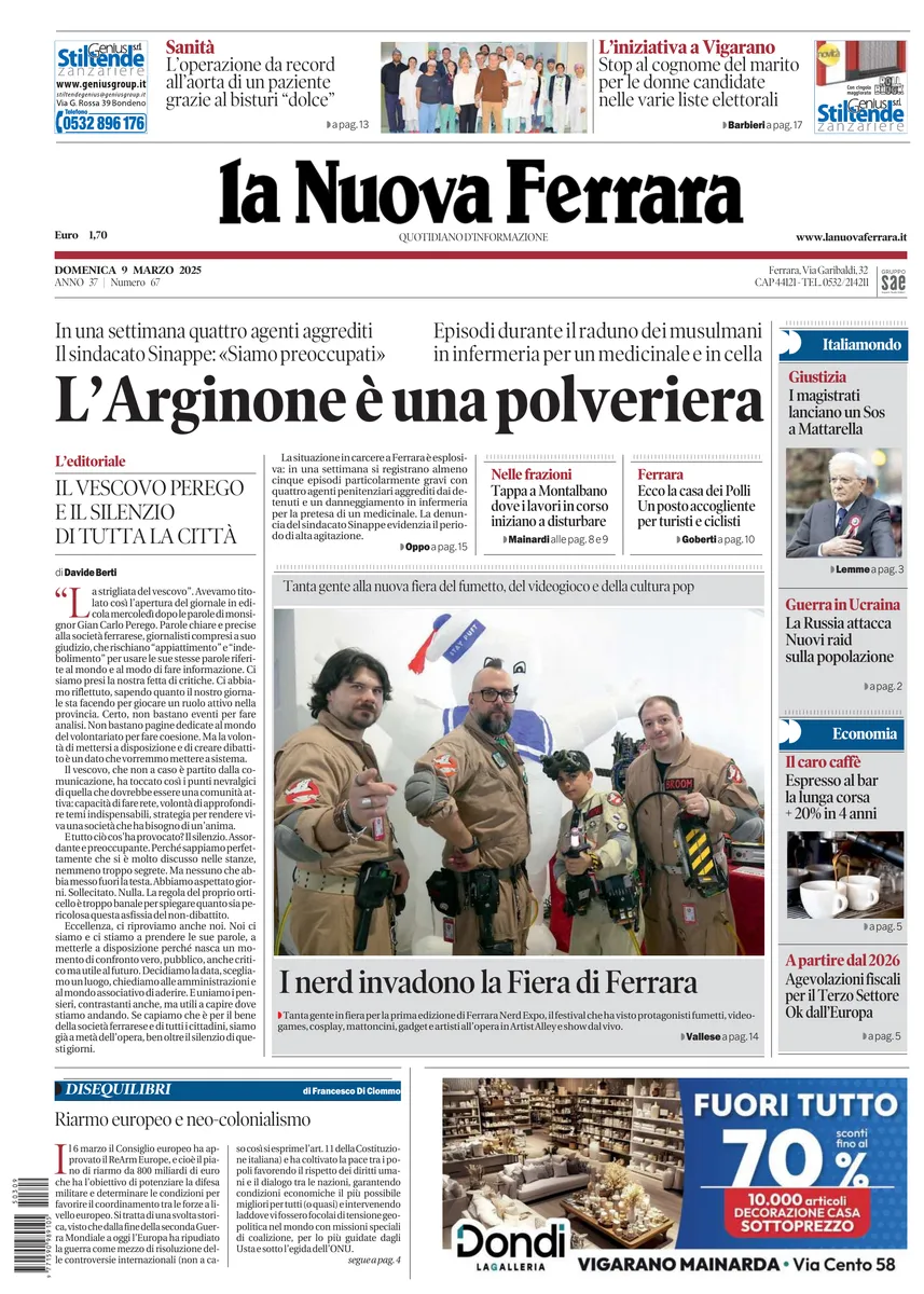 Prima-pagina-nuova ferrara-oggi-edizione-del-2025-03-09